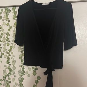 Wrap around black blouse
